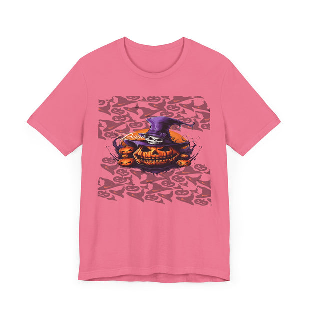 Halloween, T-shirt, spooky, costume, horror, themed, limited edition, festive, party, trick or treat, graphic design, scary, ghost, pumpkin, skeleton, witch