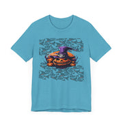 Halloween, T-shirt, spooky, costume, horror, themed, limited edition, festive, party, trick or treat, graphic design, scary, ghost, pumpkin, skeleton, witch